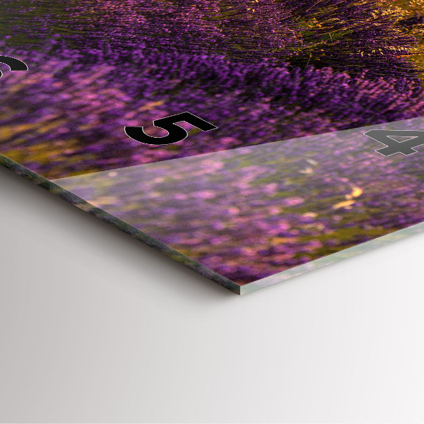 Skleněné hodiny čtvercové Levandulová louka Francie