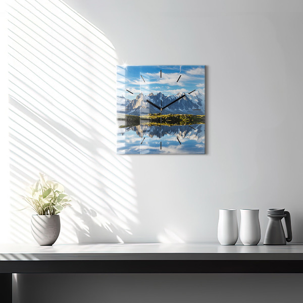 Skleněné hodiny čtvercové Údolí Chamonix, francouzské Alpy