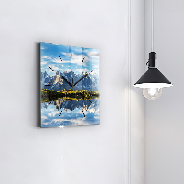 Skleněné hodiny čtvercové Údolí Chamonix, francouzské Alpy