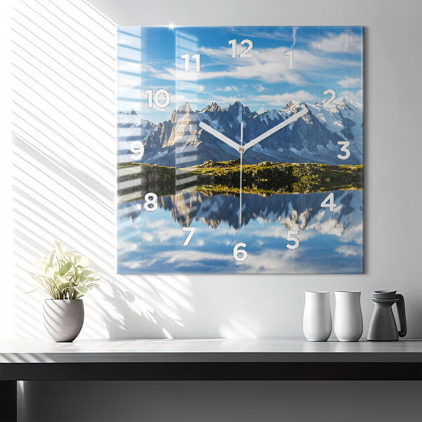 Skleněné hodiny čtvercové Údolí Chamonix, francouzské Alpy