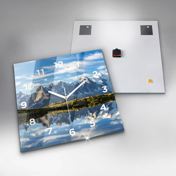 Skleněné hodiny čtvercové Údolí Chamonix, francouzské Alpy