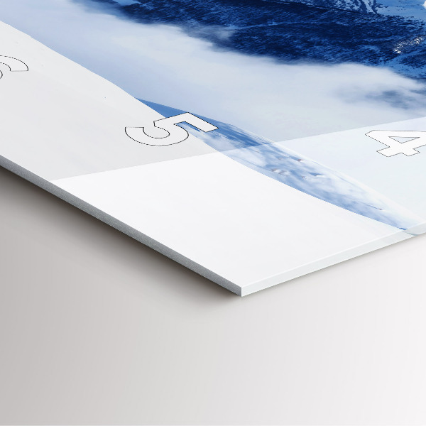 Čtvercové nástěnné hodiny Panorama hor