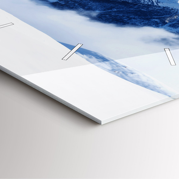 Čtvercové nástěnné hodiny Panorama hor