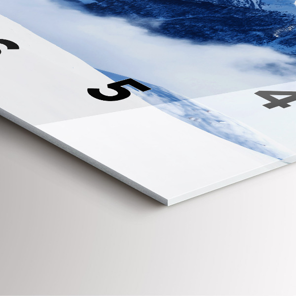 Čtvercové nástěnné hodiny Panorama hor