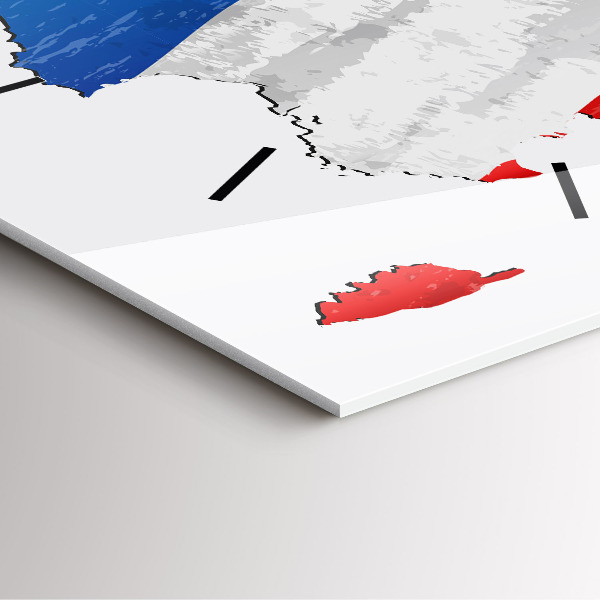 Skleněné hodiny čtvercové Vlajka Francie