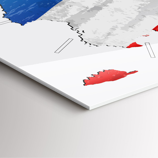 Skleněné hodiny čtvercové Vlajka Francie