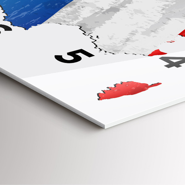 Skleněné hodiny čtvercové Vlajka Francie