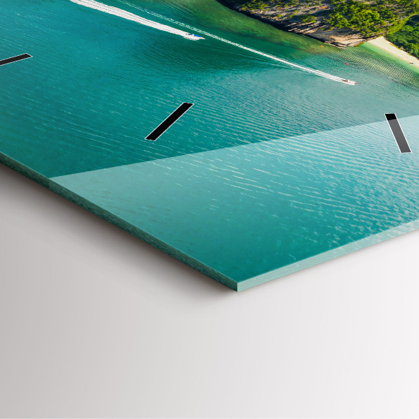 Skleněné hodiny čtvercové Ostrov v Thajsku