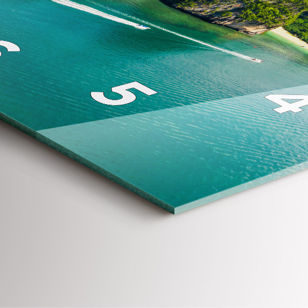 Skleněné hodiny čtvercové Ostrov v Thajsku