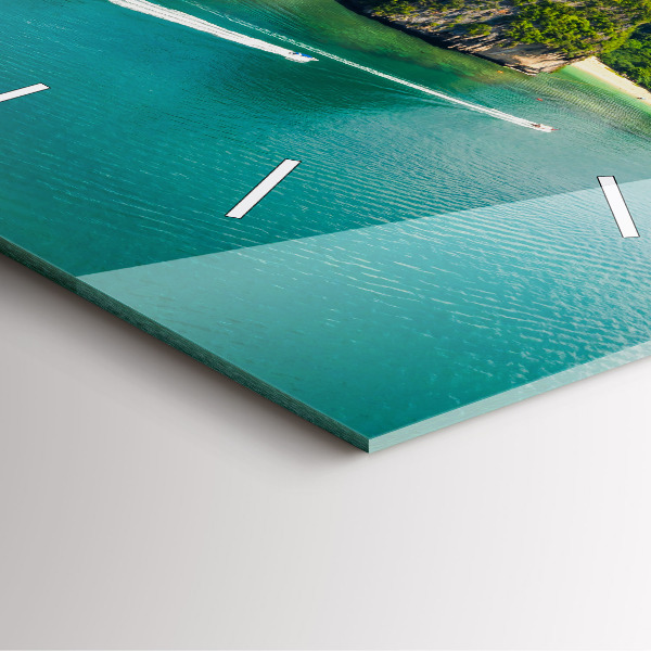 Skleněné hodiny čtvercové Ostrov v Thajsku