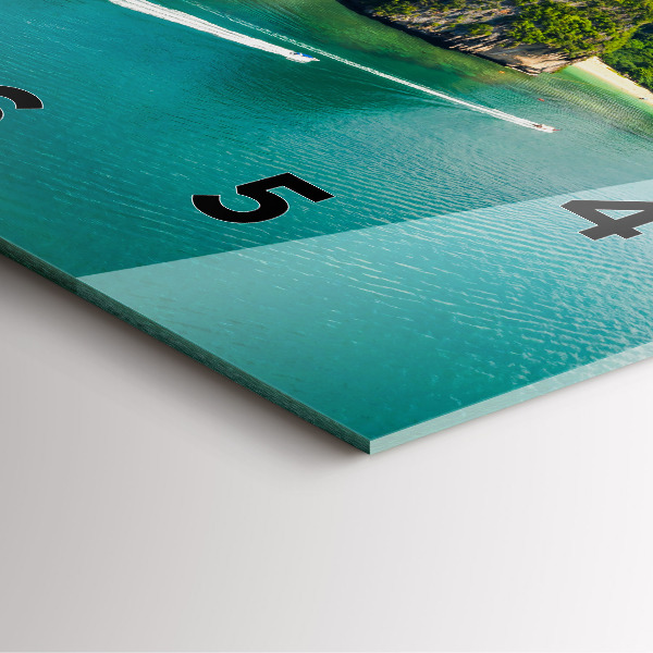 Skleněné hodiny čtvercové Ostrov v Thajsku