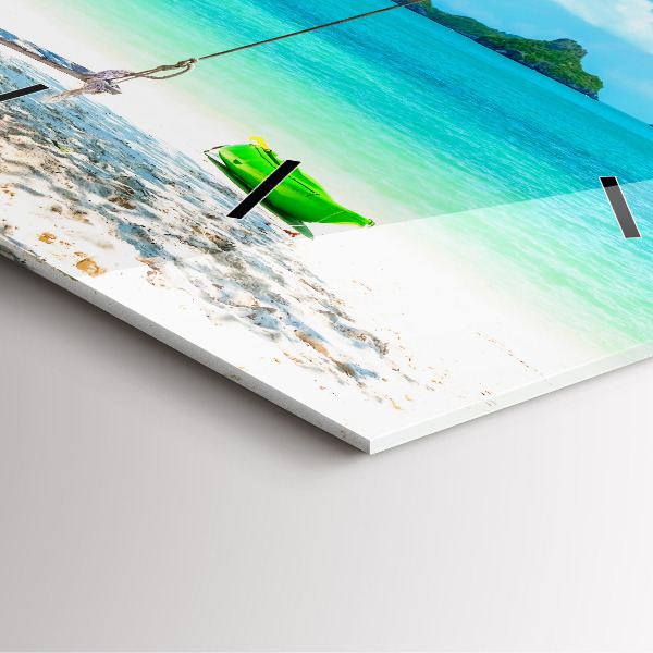 Skleněné hodiny čtvercové Slunečný ostrov Thajsko