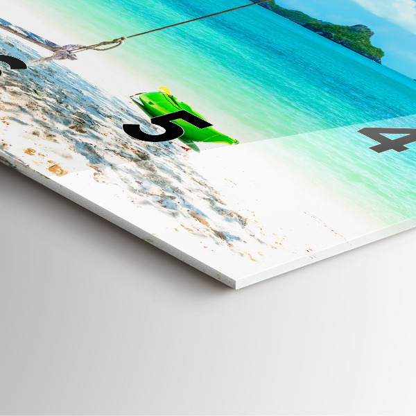 Skleněné hodiny čtvercové Slunečný ostrov Thajsko