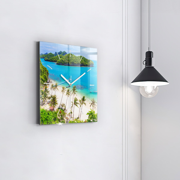 Skleněné hodiny čtvercové Národní park Thajsko