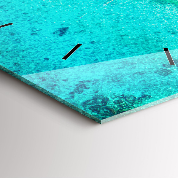 Čtvercové nástěnné hodiny Tropická pláž na ostrově Koh Tao