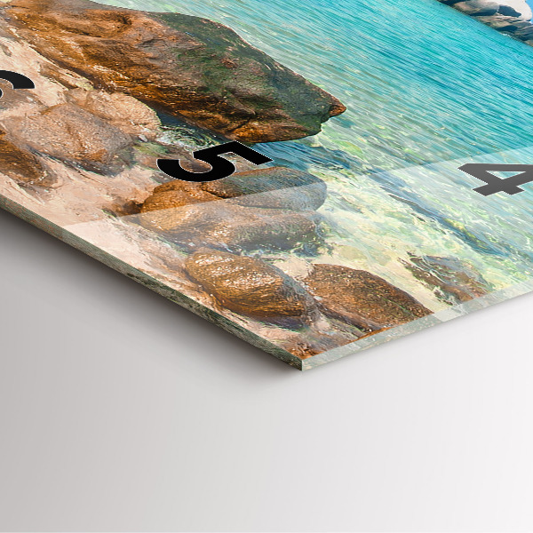 Skleněné hodiny čtvercové Krásná pláž v Thajsku