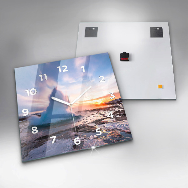 Skleněné hodiny čtvercové Gejzír na ostrově Island
