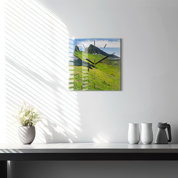 Čtvercové nástěnné hodiny Přírodní rezervace Hornstrandir Island