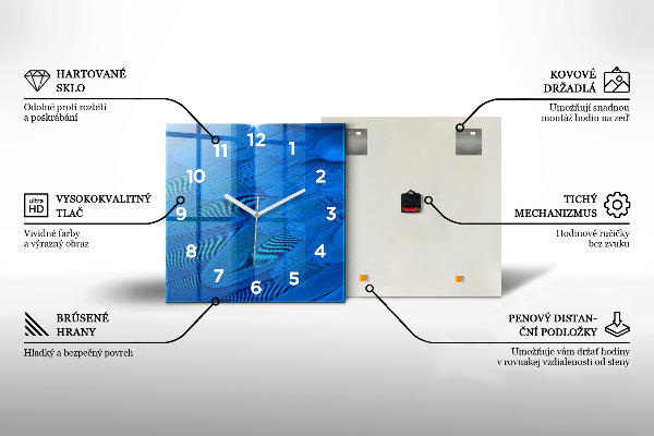 Čtvercové nástěnné hodiny Přírodní rezervace Hornstrandir Island