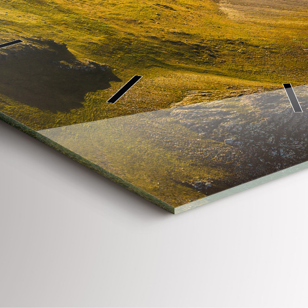 Skleněné hodiny čtvercové Silnice na Islandu