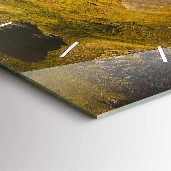 Skleněné hodiny čtvercové Silnice na Islandu