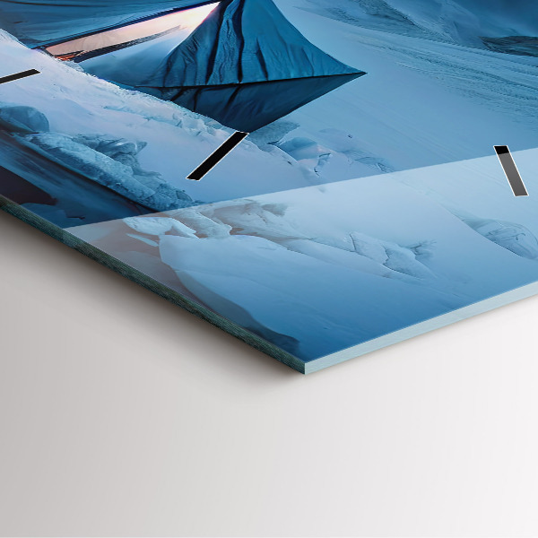 Čtvercové nástěnné hodiny Stan v islandských horách