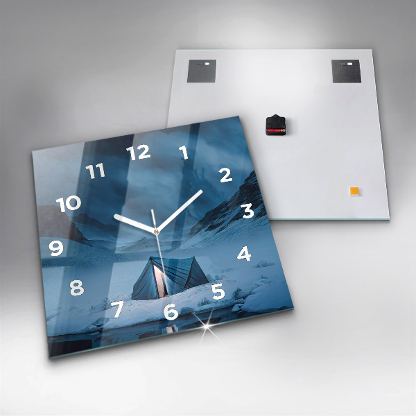 Čtvercové nástěnné hodiny Stan v islandských horách