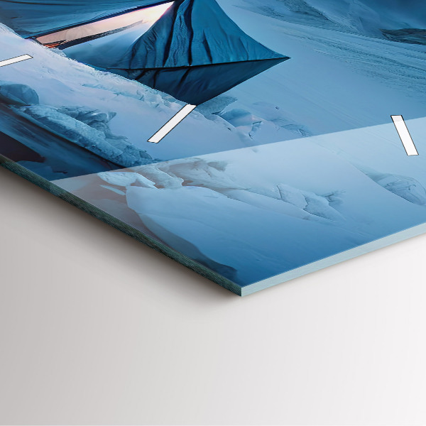 Čtvercové nástěnné hodiny Stan v islandských horách