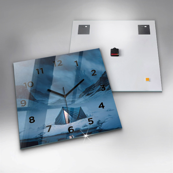 Čtvercové nástěnné hodiny Stan v islandských horách