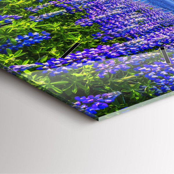 Skleněné hodiny čtvercové Pohled na hory Island