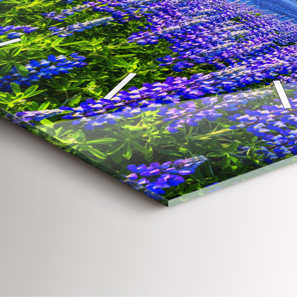 Skleněné hodiny čtvercové Pohled na hory Island