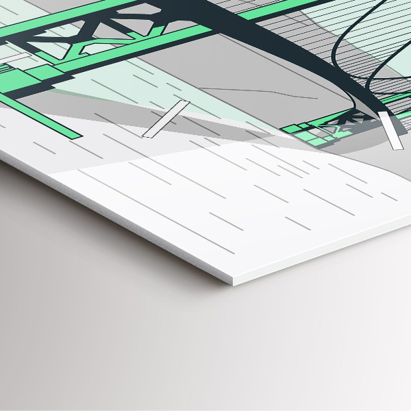 Skleněné hodiny čtvercové Zelený most