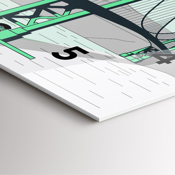 Skleněné hodiny čtvercové Zelený most