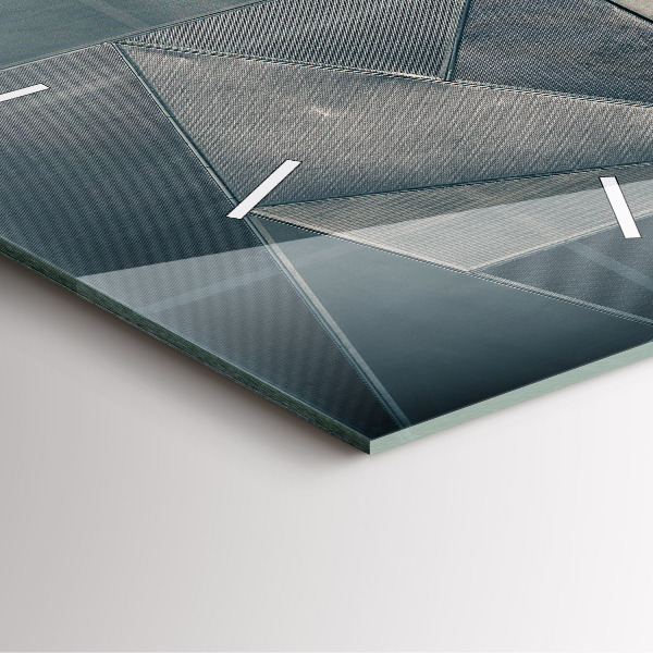 Skleněné hodiny čtvercové Kovové abstraktní trojúhelníky