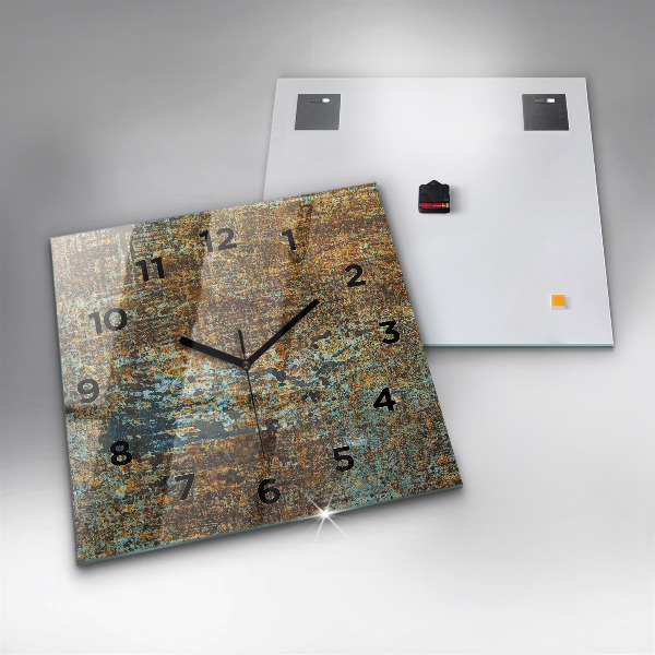 Skleněné hodiny čtvercové Textura starého kovu