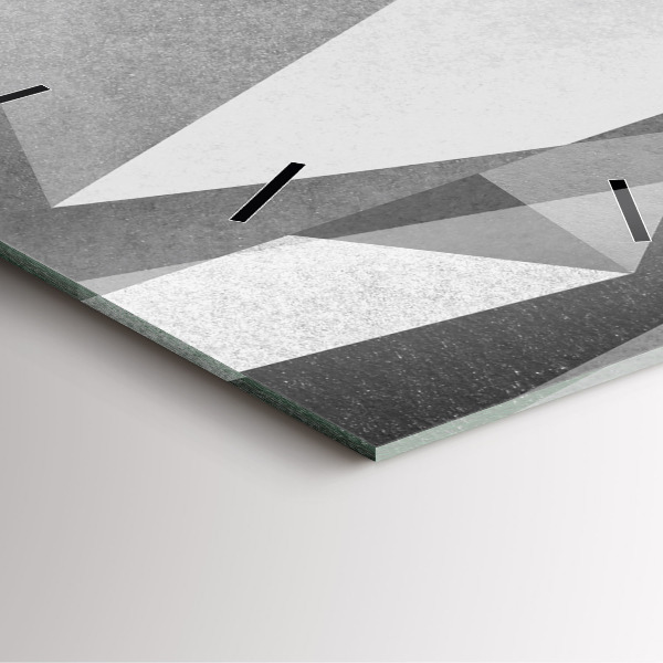 Skleněné hodiny čtvercové Šedá geometrická abstrakce