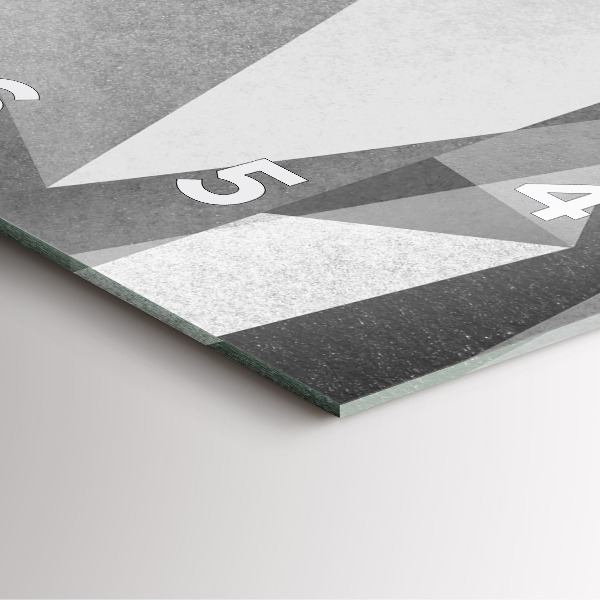 Skleněné hodiny čtvercové Šedá geometrická abstrakce