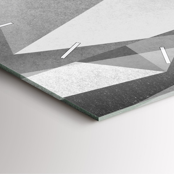 Skleněné hodiny čtvercové Šedá geometrická abstrakce