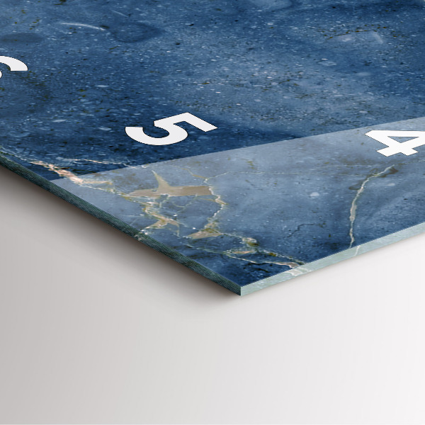 Skleněné hodiny čtvercové Textura modrého mramoru