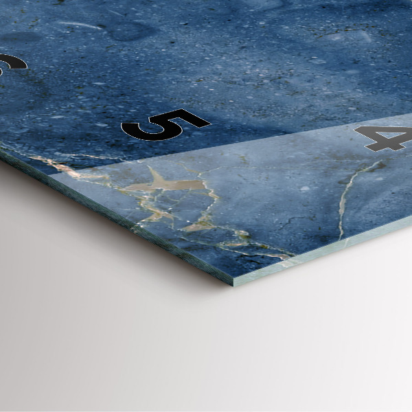 Skleněné hodiny čtvercové Textura modrého mramoru