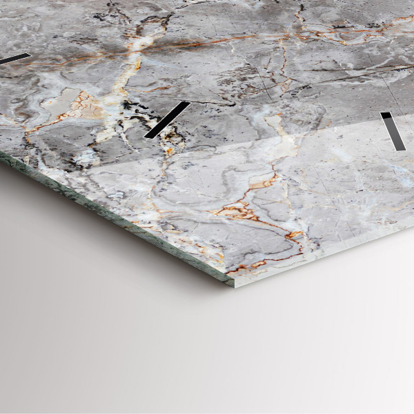 Čtvercové nástěnné hodiny Šedý žulový mramor