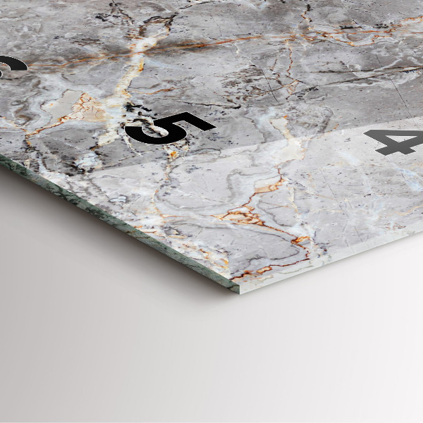 Čtvercové nástěnné hodiny Šedý žulový mramor