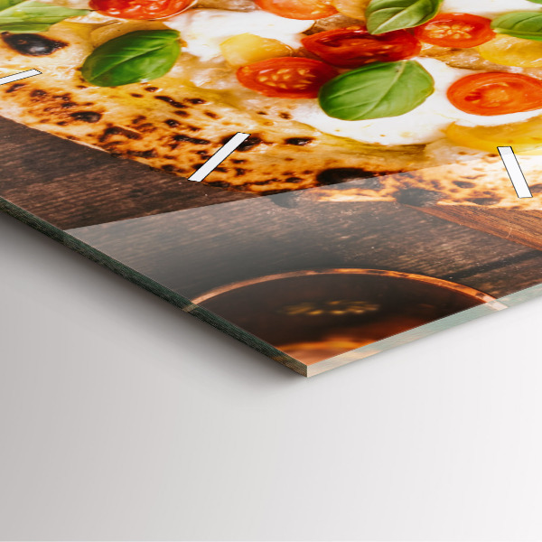 Čtvercové nástěnné hodiny Italská pizza