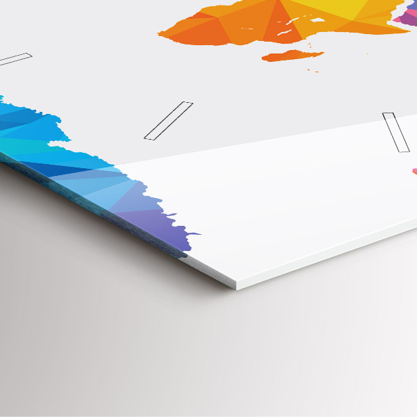 Skleněné hodiny čtvercové Abstraktní mapa světa