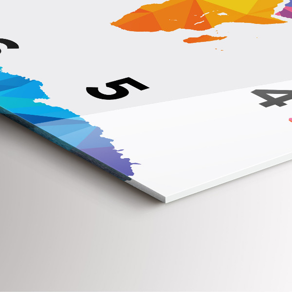 Skleněné hodiny čtvercové Abstraktní mapa světa