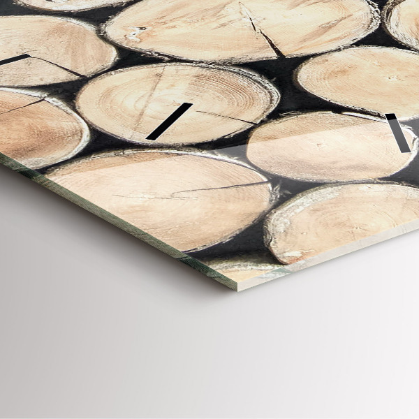 Skleněné hodiny čtvercové Odříznutý kmen stromu