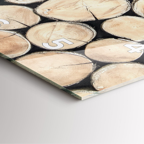 Skleněné hodiny čtvercové Odříznutý kmen stromu