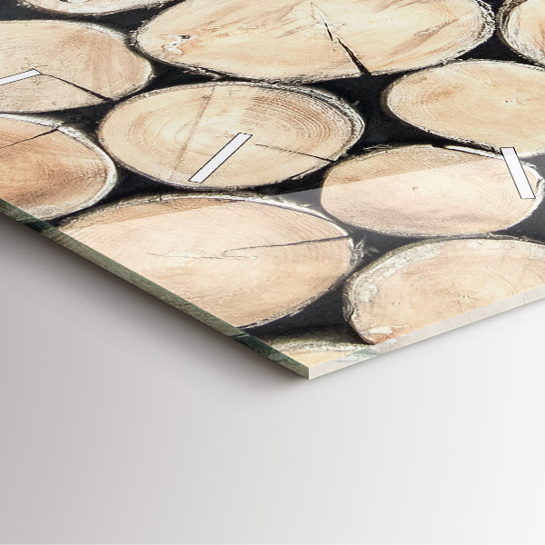 Skleněné hodiny čtvercové Odříznutý kmen stromu