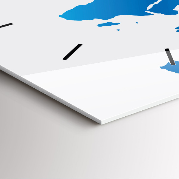 Skleněné hodiny čtvercové Mapa světa