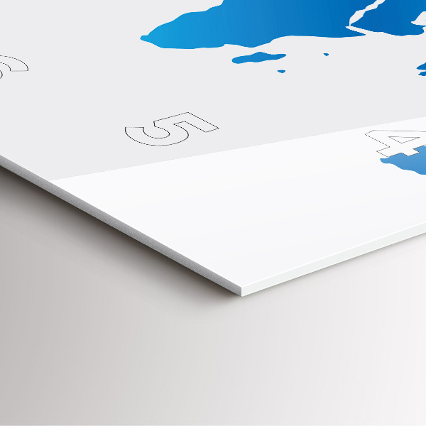 Skleněné hodiny čtvercové Mapa světa